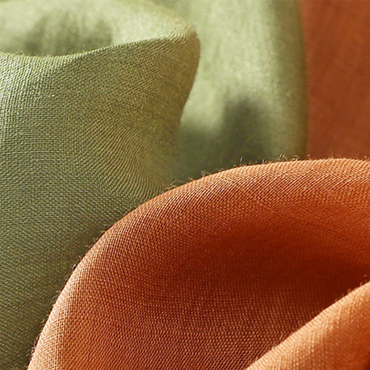 Buddha Stones Embroidery Floral Hem Slit Women's Cotton Linen Half Sleeve T-Shirt - image 20