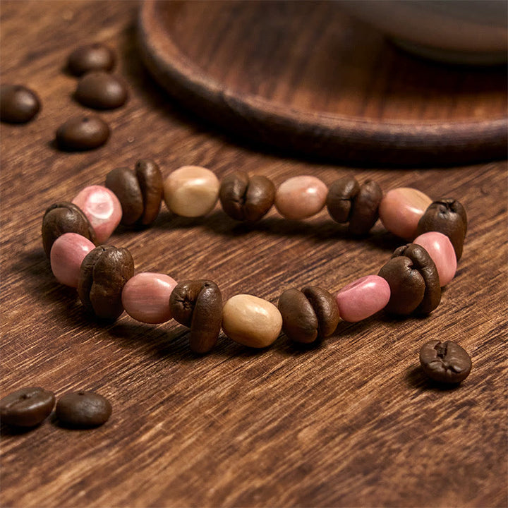Buddha Stones Handmade Natural Coffee Beans Irregular Stone Bracelet - Coffee Beans(Wrist Circumference 14-17cm) - image 1