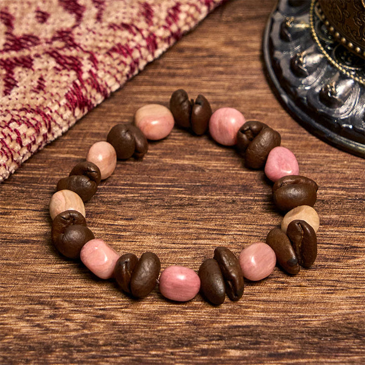 Buddha Stones Handmade Natural Coffee Beans Irregular Stone Bracelet - image 3