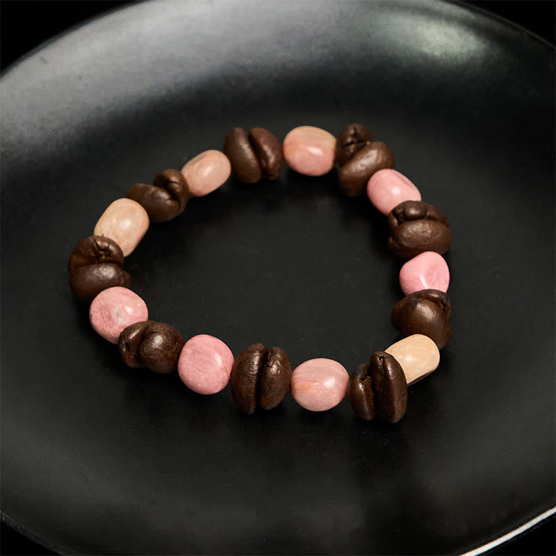 Buddha Stones Handmade Natural Coffee Beans Irregular Stone Bracelet - image 4