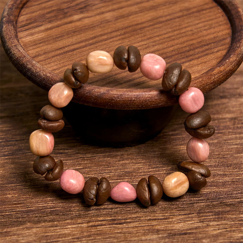 Buddha Stones Handmade Natural Coffee Beans Irregular Stone Bracelet - image 2