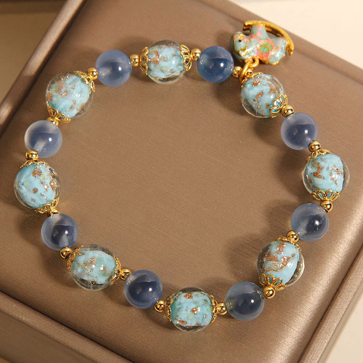 Buddha Stones Natural Candy Agate White Crystal Horse Strength Bracelet - image 5