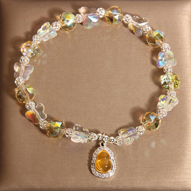 Buddha Stones Butterfly Gourd Amethyst Citrine Labradorite Balance Bracelet - Citrine(Wrist Circumference: 18cm) - image 6