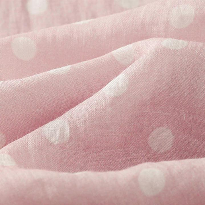 Buddha Stones Spring Polka Dot Button Stand Collar Polyester Midi Dress With Pockets - image 11