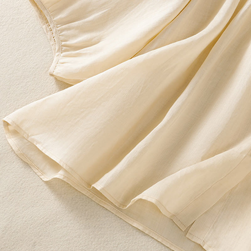 Buddha Stones Plain Button Crew Neck Three Quarter Sleeve Women's Cotton Shirt - image 20