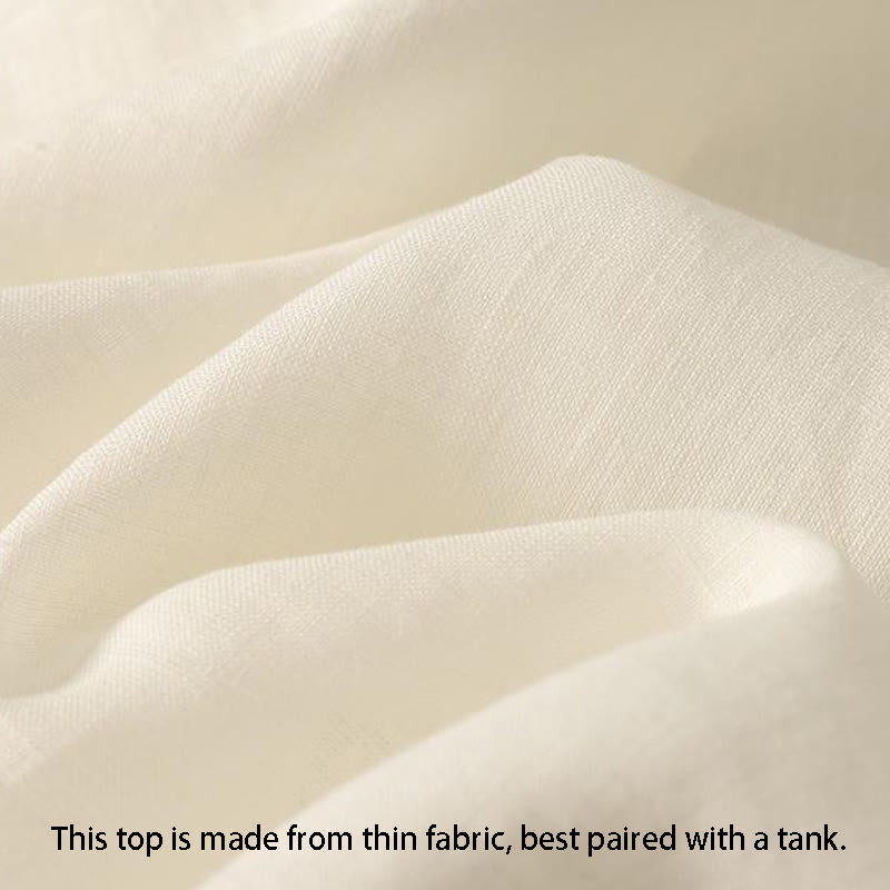 Buddha Stones Retro V-Neck Button Design Women's Cotton Sleeveless Vest - image 15