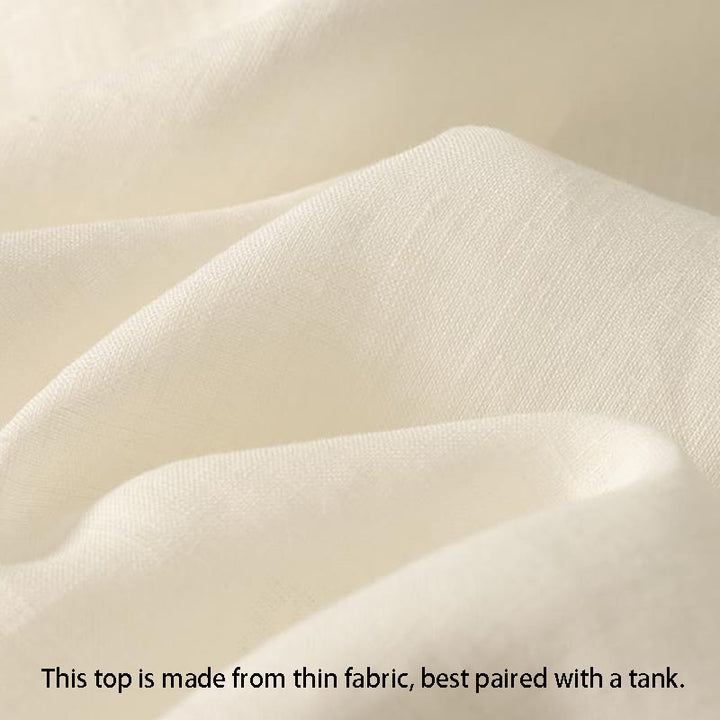 Buddha Stones Retro V-Neck Button Design Women's Cotton Sleeveless Vest - image 15