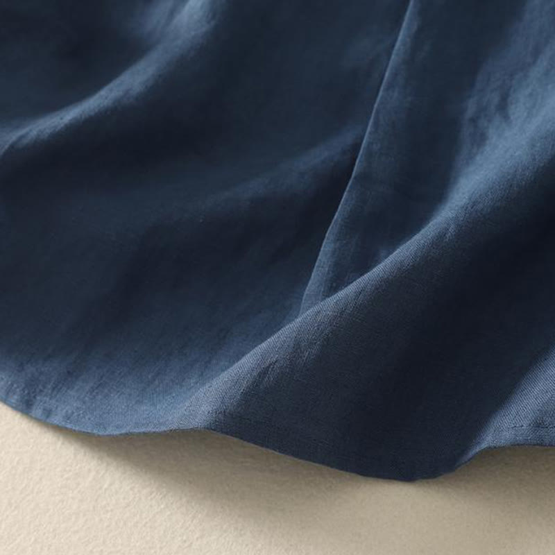 Buddha Stones Retro V-Neck Button Design Women's Cotton Sleeveless Vest - image 5