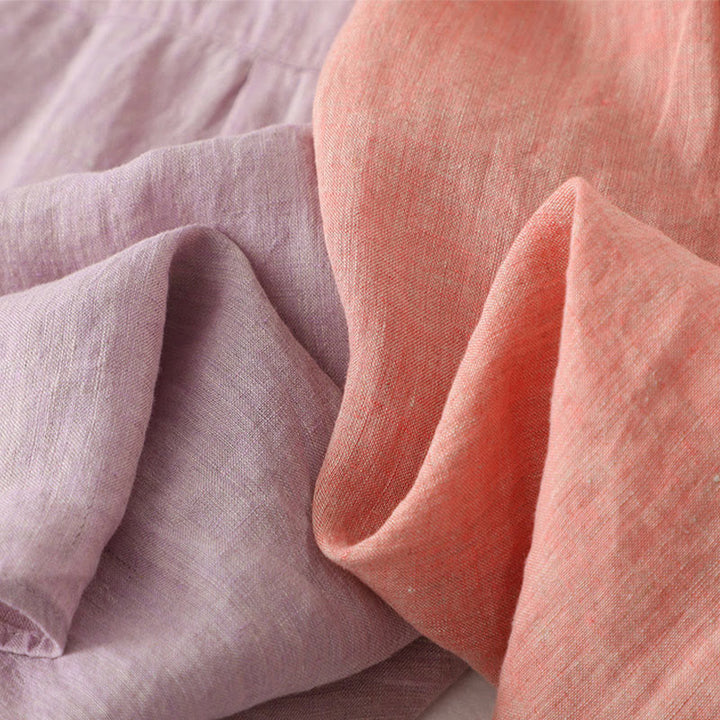 Buddha Stones Casual Plain Buttons Women's Cotton Linen Half Sleeve Shirt - image 20