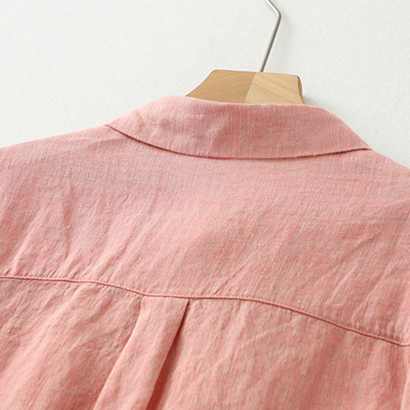 Buddha Stones Casual Plain Buttons Women's Half Sleeve Shirt - image 11