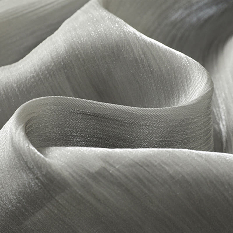 Buddha Stones Light Gray Pleated Design Elastic Waist Women's Wide Leg Pants With Pockets - image 15