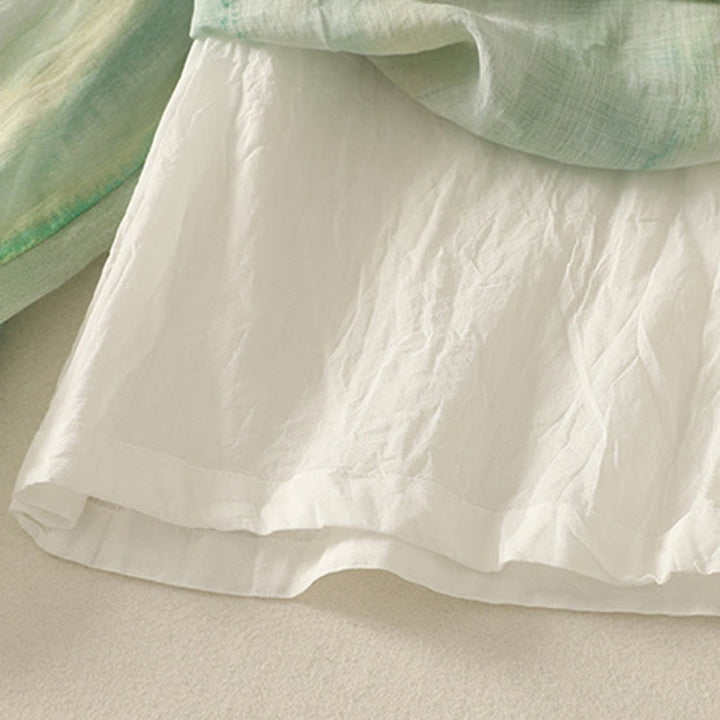 Buddha Stones 7-8 Length Elastic Waist Women's Wide Leg Cotton Linen Pants With Pockets - image 7