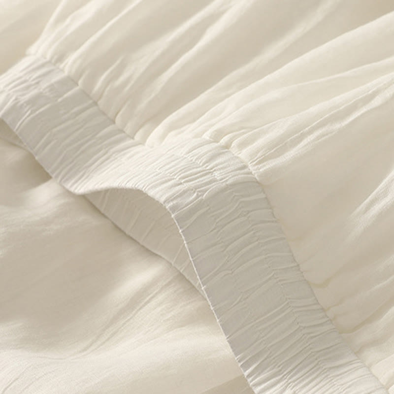 Buddha Stones 7-8 Length Elastic Waist Women's Wide Leg Cotton Linen Pants With Pockets - image 15