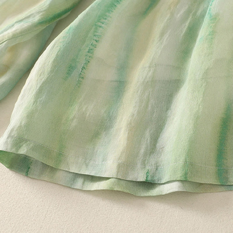 Buddha Stones 7-8 Length Elastic Waist Women's Wide Leg Cotton Linen Pants With Pockets - image 6