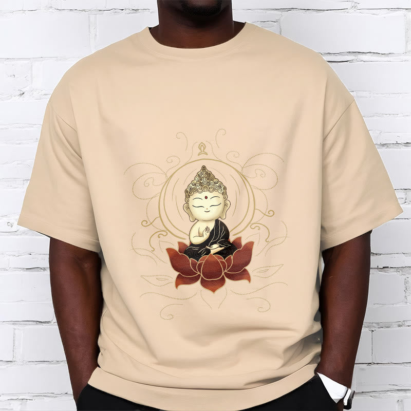 Buddha Stones Serene Sitting Buddha Lotus Pattern Tee T-shirt - image 12