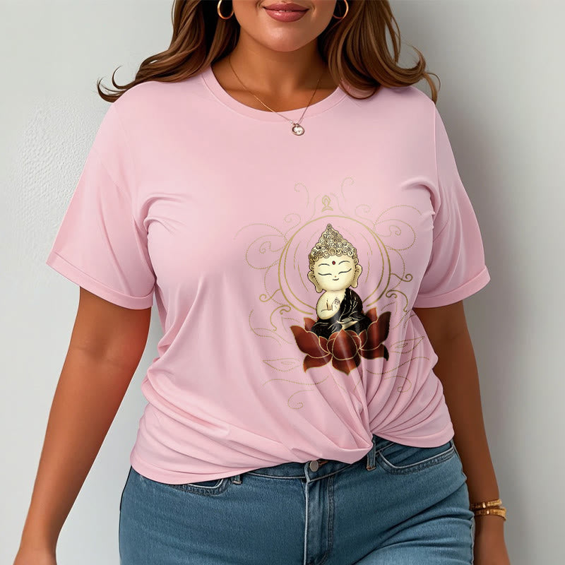 Buddha Stones Serene Sitting Buddha Lotus Pattern Tee T-shirt - image 14