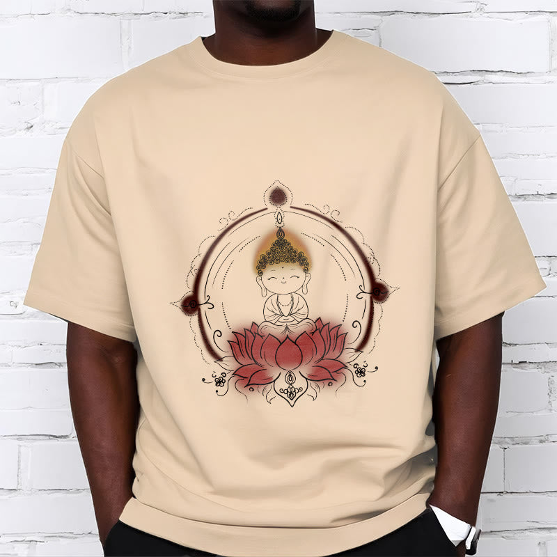 Buddha Stones Joyful Buddha Lotus Mandala Pattern Tee T-shirt - image 10