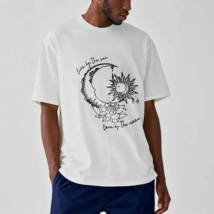 Buddha Stones Sun Moon Lotus Flower Pattern Tee T-shirt - image 9