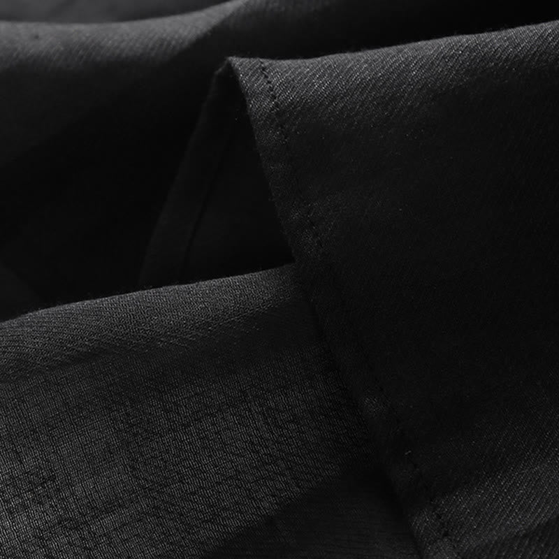 Buddha Stones Casual Embroidery Split Three Quarter Sleeve Cotton Linen Midi Dress - image 6