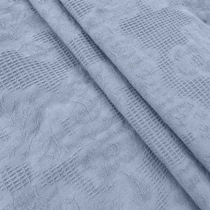 Buddha Stones Summer Jacquard Drawstring Pleated Design Cotton Linen Midi Dress With Pockets - image 20