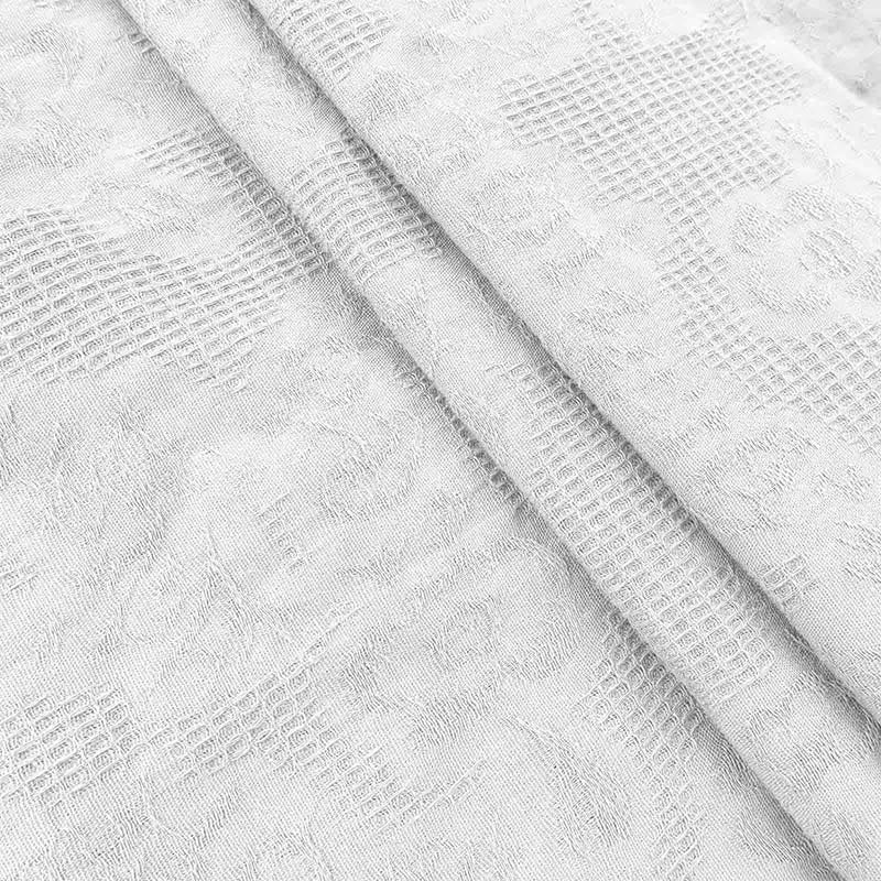 Buddha Stones Summer Jacquard Drawstring Pleated Design Cotton Linen Midi Dress With Pockets - image 8