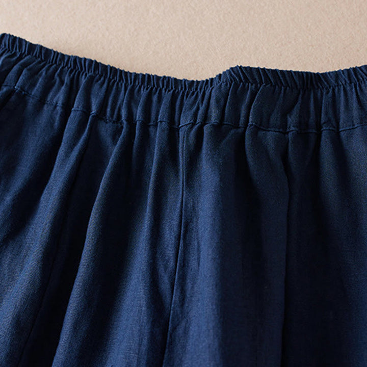 Buddha Stones Colored Thread 7-8 Length Women's Harem Cotton Linen Pants With Pockets - image 12