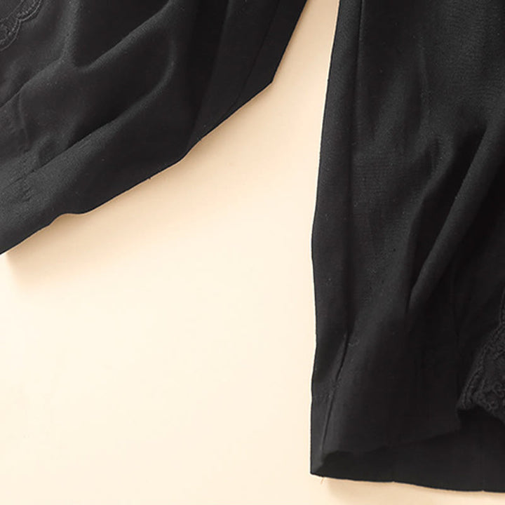 Buddha Stones Plain Lace Women's Harem Cotton Linen Pants With Pockets - image 27