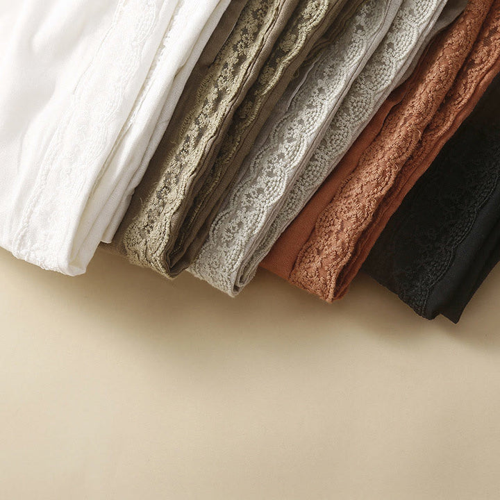 Buddha Stones Plain Lace Women's Harem Cotton Linen Pants With Pockets - image 29