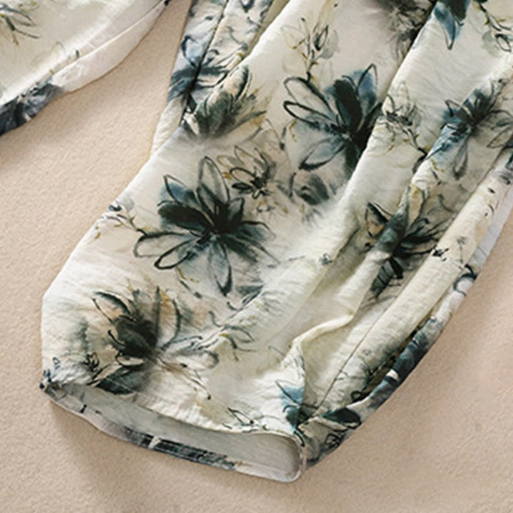 Buddha Stones Casual Flower Prints Design Women's Polyester 7-8 Length Pants With Pockets - image 6