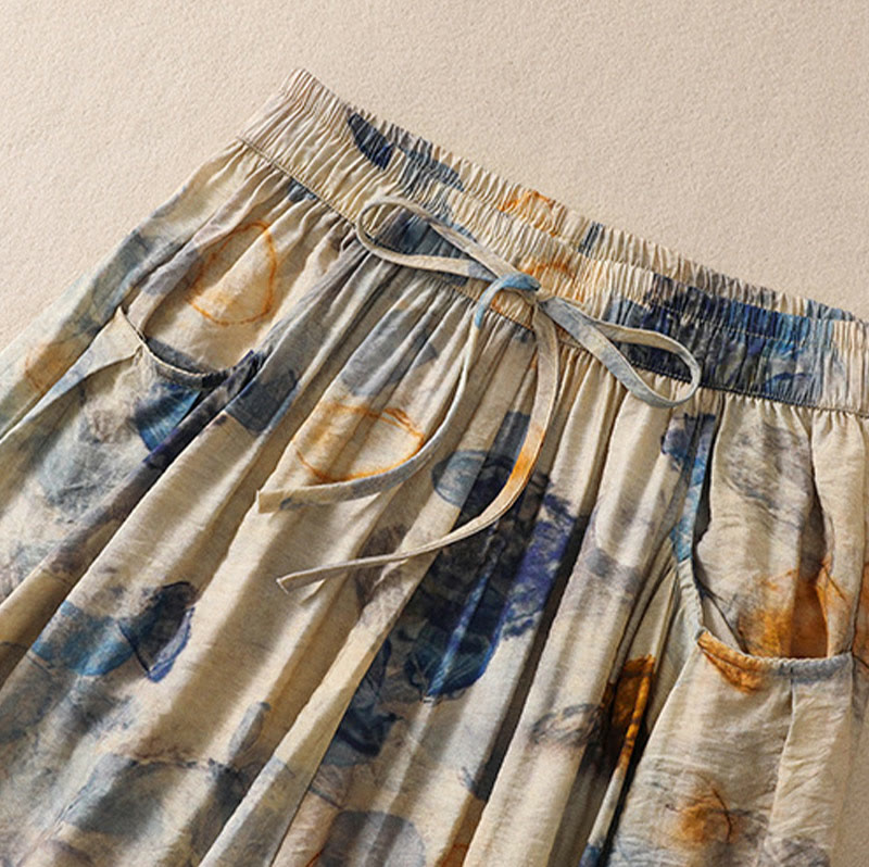 Buddha Stones Casual Flower Prints Design Women's Polyester 7-8 Length Pants With Pockets - image 10