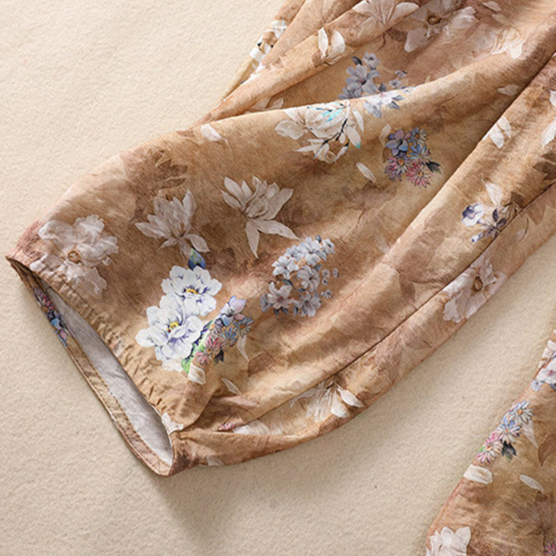 Buddha Stones Casual Flower Prints Design Women's Polyester 7-8 Length Pants With Pockets - image 21