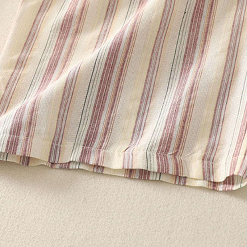 Buddha Stones Color Vertical Stripes Cotton Women's Wide Leg Pants With Pockets - image 4