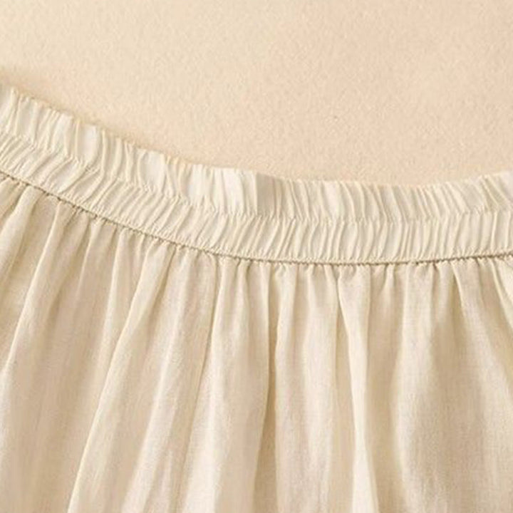 Buddha Stones Side Embroidery Design Cotton Women's 7-8 Length Wide Leg Pants With Pockets - image 10