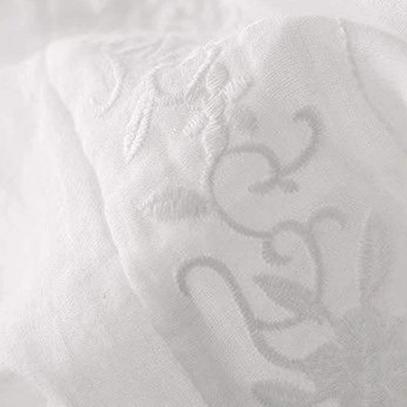 Buddha Stones Side Embroidery Design Cotton Women's 7-8 Length Wide Leg Pants With Pockets - image 14