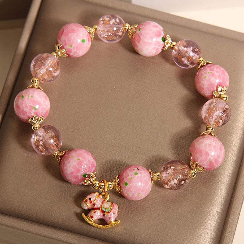 Buddha Stones Rocking Horse Liuli Bracelet - image 6