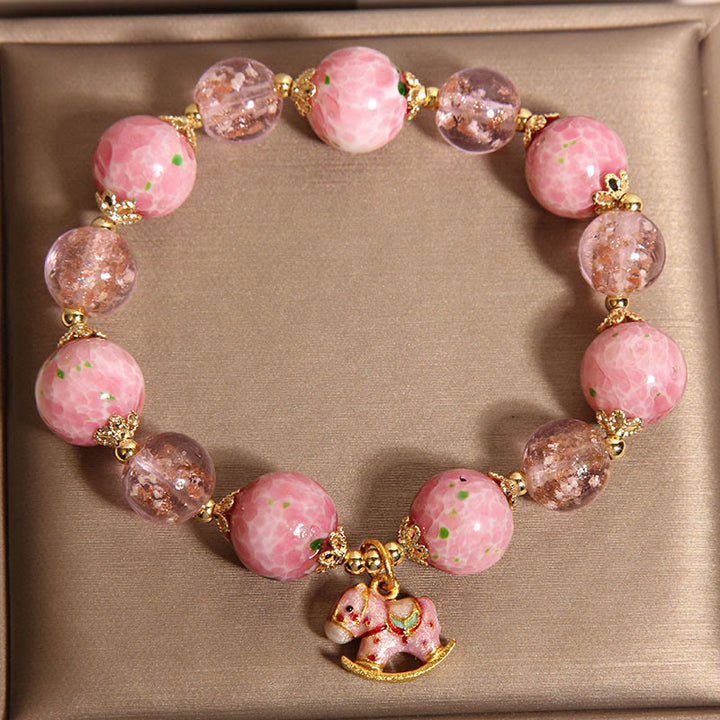 Buddha Stones Rocking Year Of The Horse Liuli Bracelet - image 3