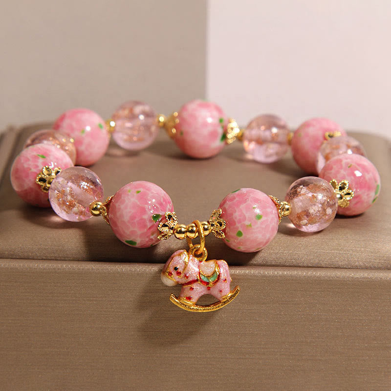 Buddha Stones Rocking Horse Liuli Bracelet - image 3