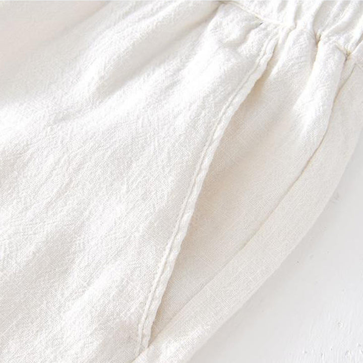 Buddha Stones Summer Solid Color Drawstring Elastic Waist Men's Ramie Linen Cotton Shorts With Pockets - image 8