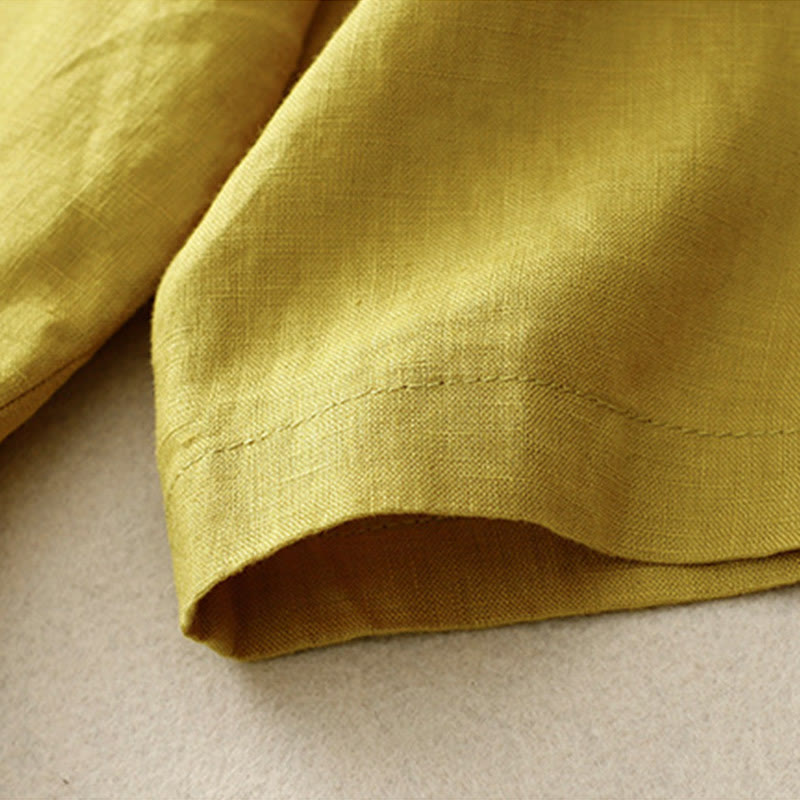 Buddha Stones Women's Three Quarter Sleeve Button Cotton Small Suit Jacket With Pockets - image 11