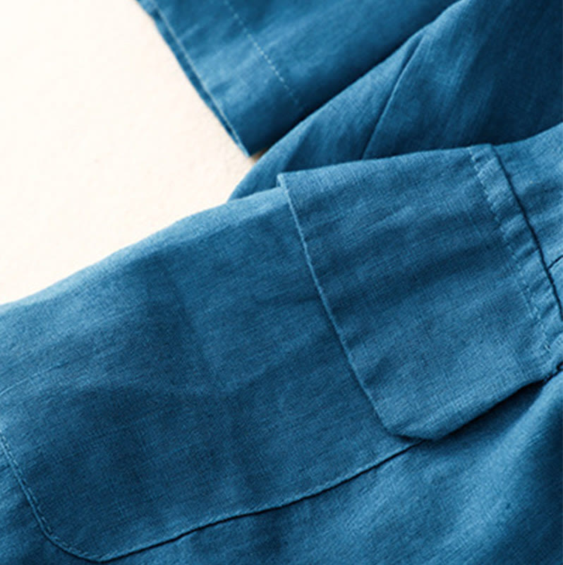 Buddha Stones Women's Three Quarter Sleeve Button Cotton Small Suit Jacket With Pockets - image 16