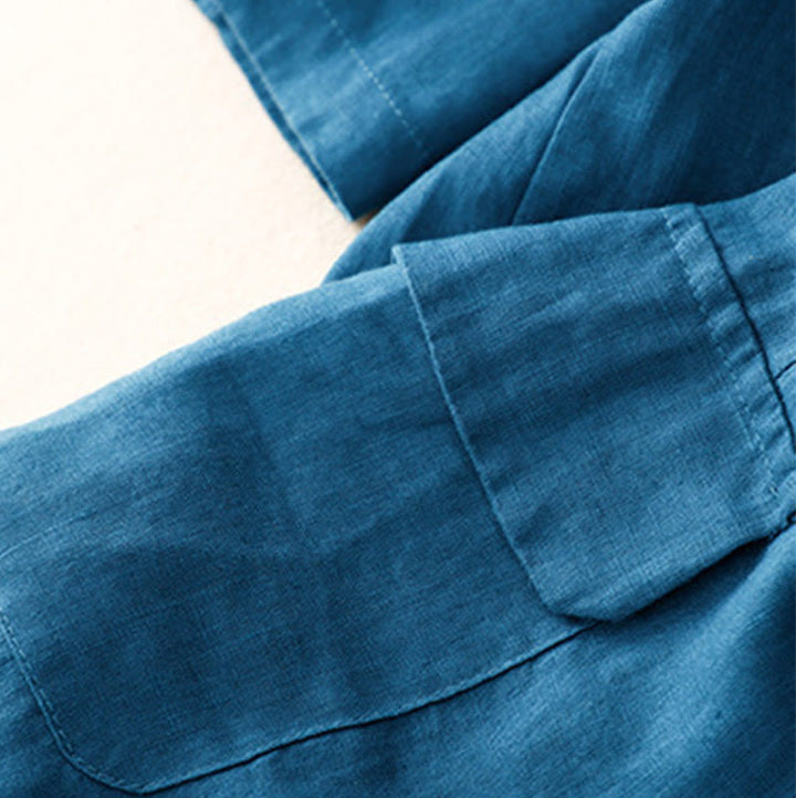 Buddha Stones Women's Three Quarter Sleeve Button Cotton Small Suit Jacket With Pockets - image 16