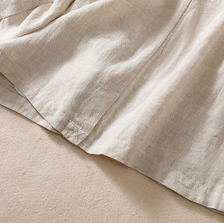 Buddha Stones Women's Cotton Linen Stand Collar Long Sleeve Jacket With Pockets - image 9