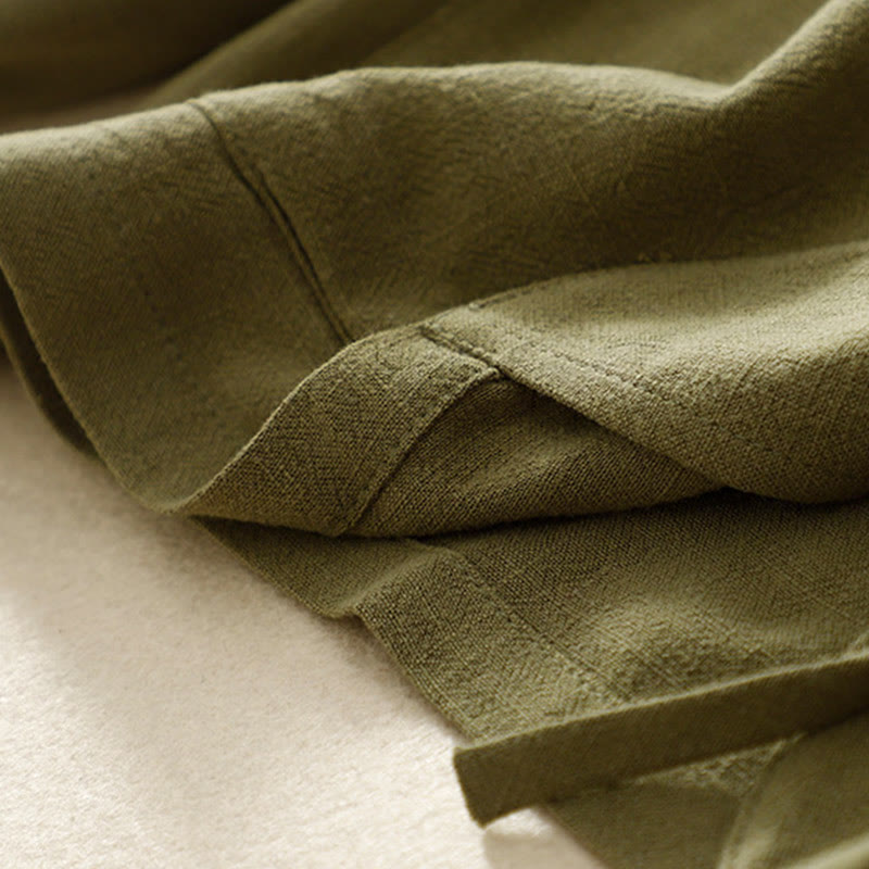 Buddha Stones Women's Cotton Linen Frog-Button Long Sleeve Jacket With Pockets - image 8