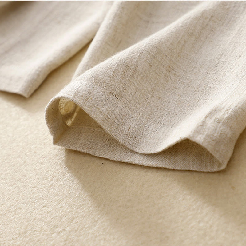 Buddha Stones Women's Cotton Linen Frog-Button Long Sleeve Jacket With Pockets - image 23