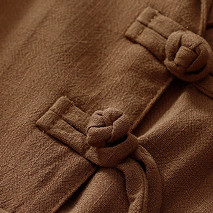 Buddha Stones Women's Cotton Linen Frog-Button Long Sleeve Jacket With Pockets - image 31