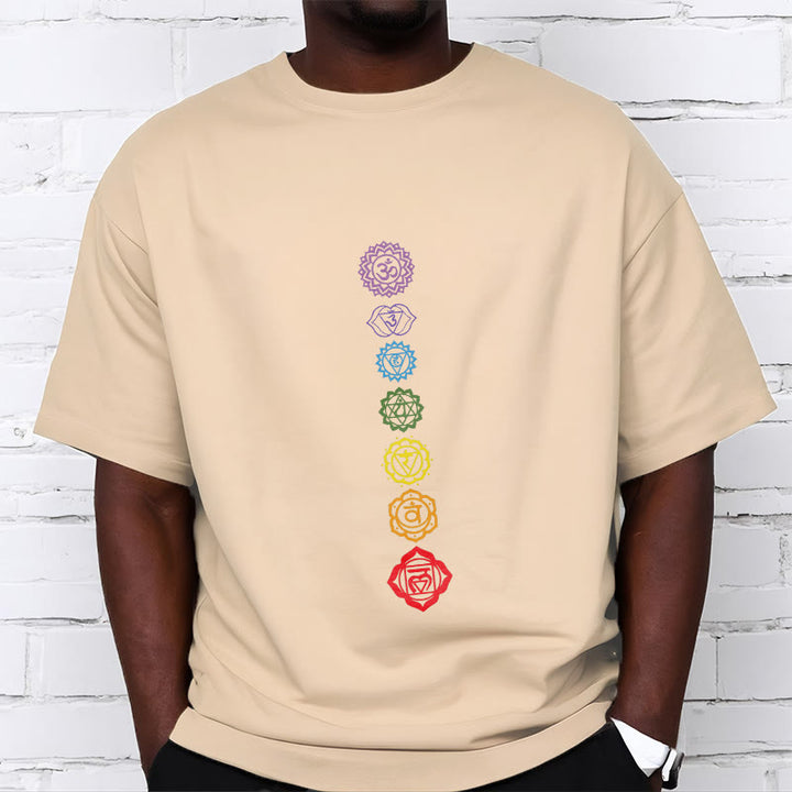 Buddha Stones Casual Colorful Circles Om Mani Padme Hum Pattern Tee T-Shirt - image 10