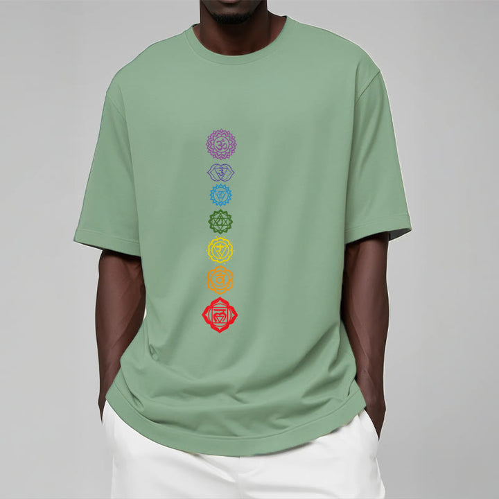 Buddha Stones Casual Colorful Circles Om Mani Padme Hum Pattern Tee T-Shirt - image 16