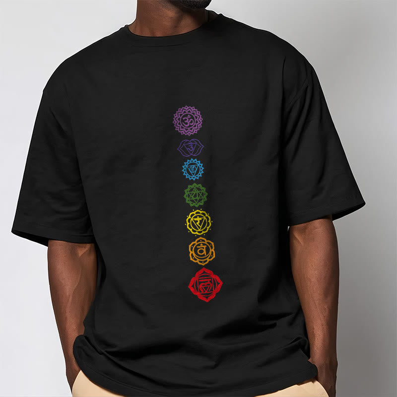 Buddha Stones Casual Colorful Circles Om Mani Padme Hum Pattern Tee T-Shirt - image 6