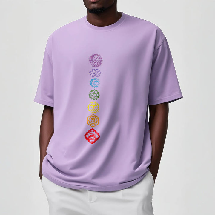 Buddha Stones Casual Colorful Circles Om Mani Padme Hum Pattern Tee T-Shirt - image 18