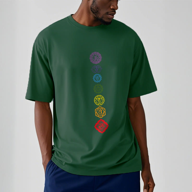 Buddha Stones Casual Colorful Circles Om Mani Padme Hum Pattern Tee T-Shirt - image 12